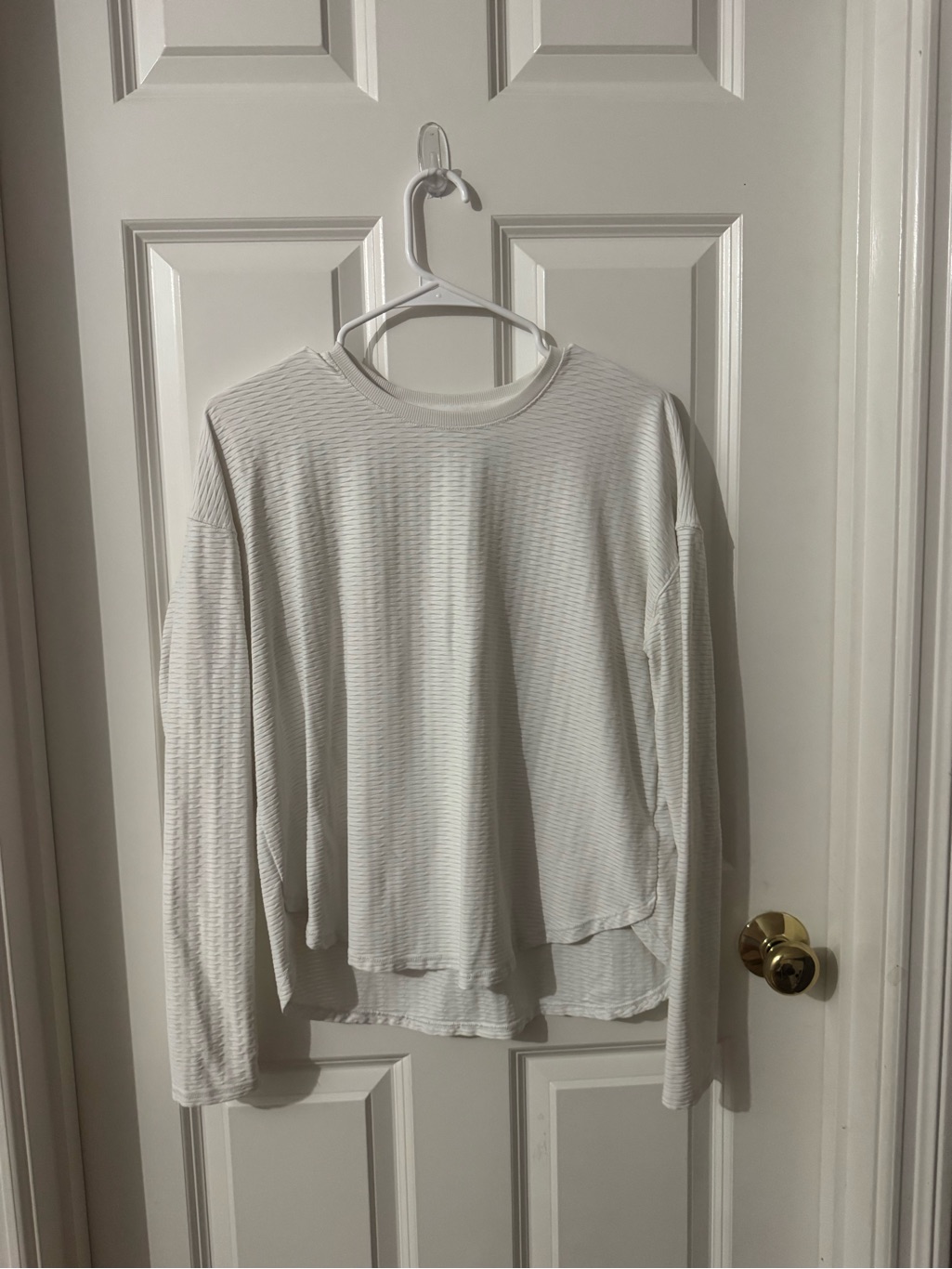 Calia Women’s White Ribbed Long Sleeve - M